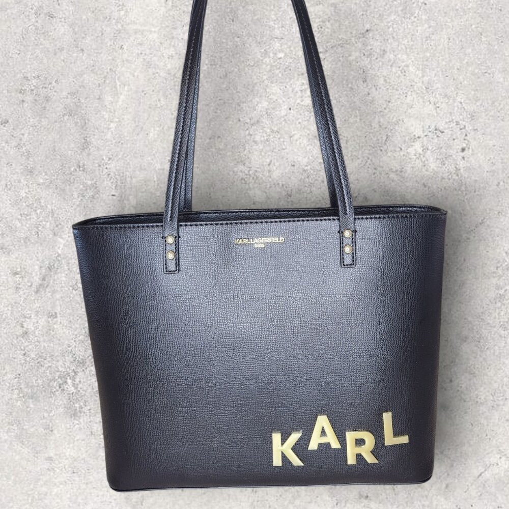 Karl Lagerfeld Black Maybelle Paris Tote - NWT
